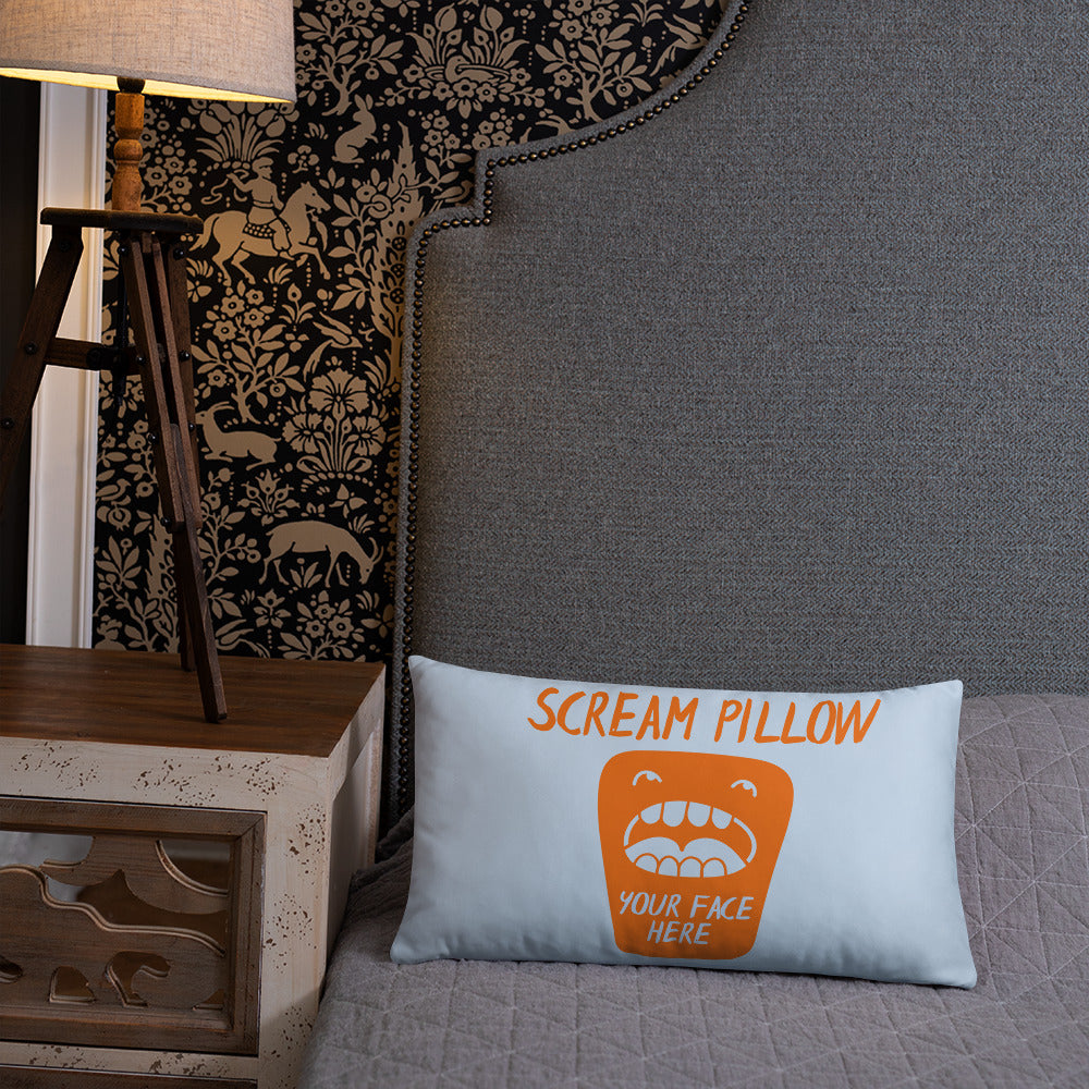 Scream Pillow - Blue and Orange