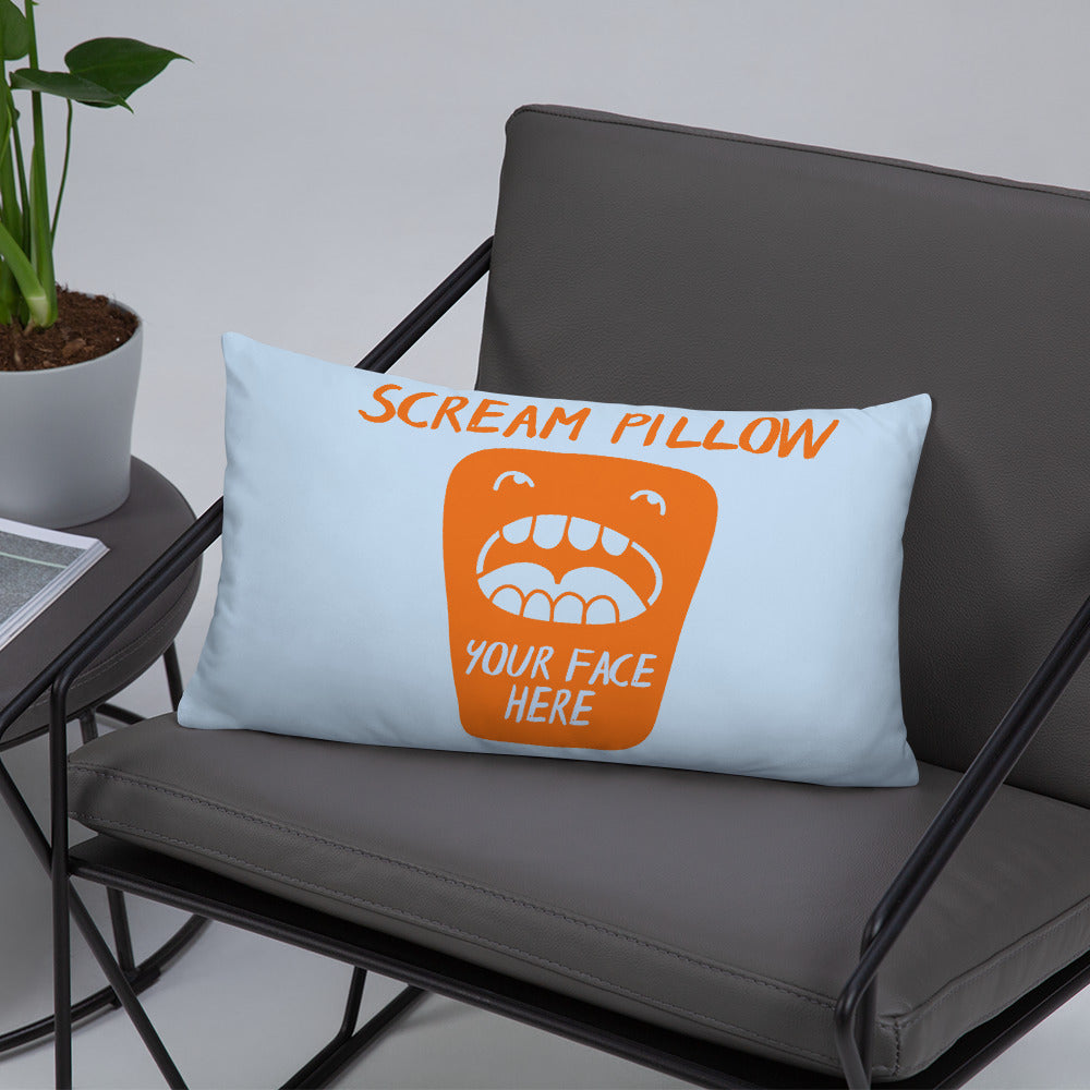 Scream Pillow - Blue and Orange