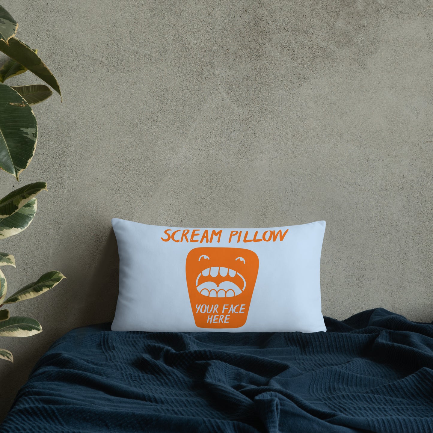 Scream Pillow - Blue and Orange