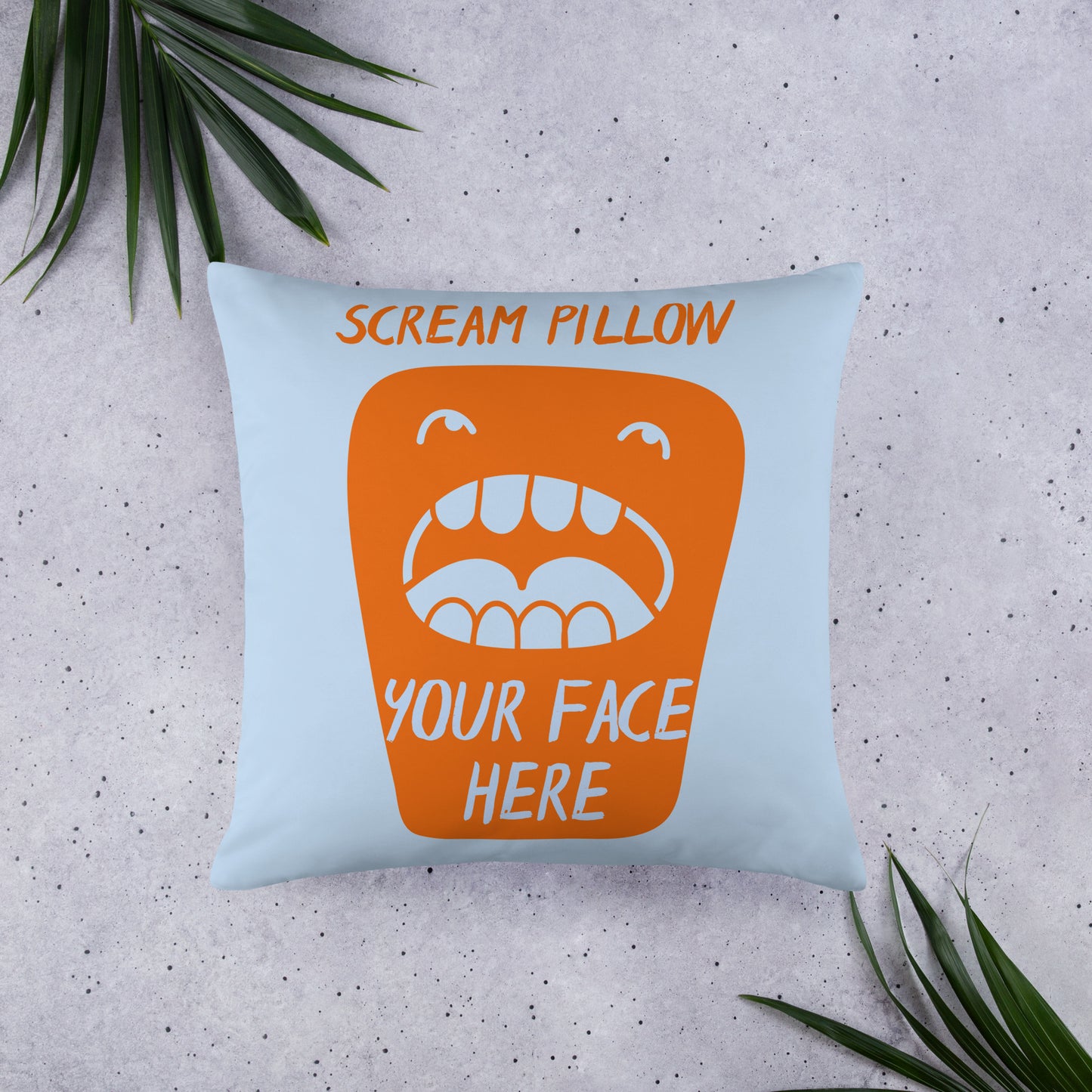 Scream Pillow - Blue and Orange